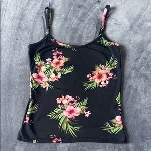Floral Black Camisole Top